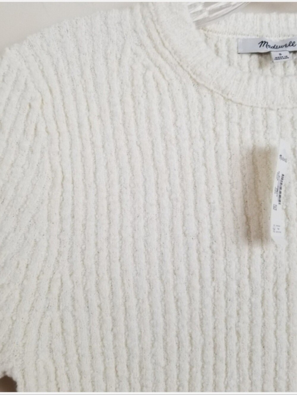 Madewell Boucle Knit Crewneck Sweater Tee Small NWT - Picture 3 of 9